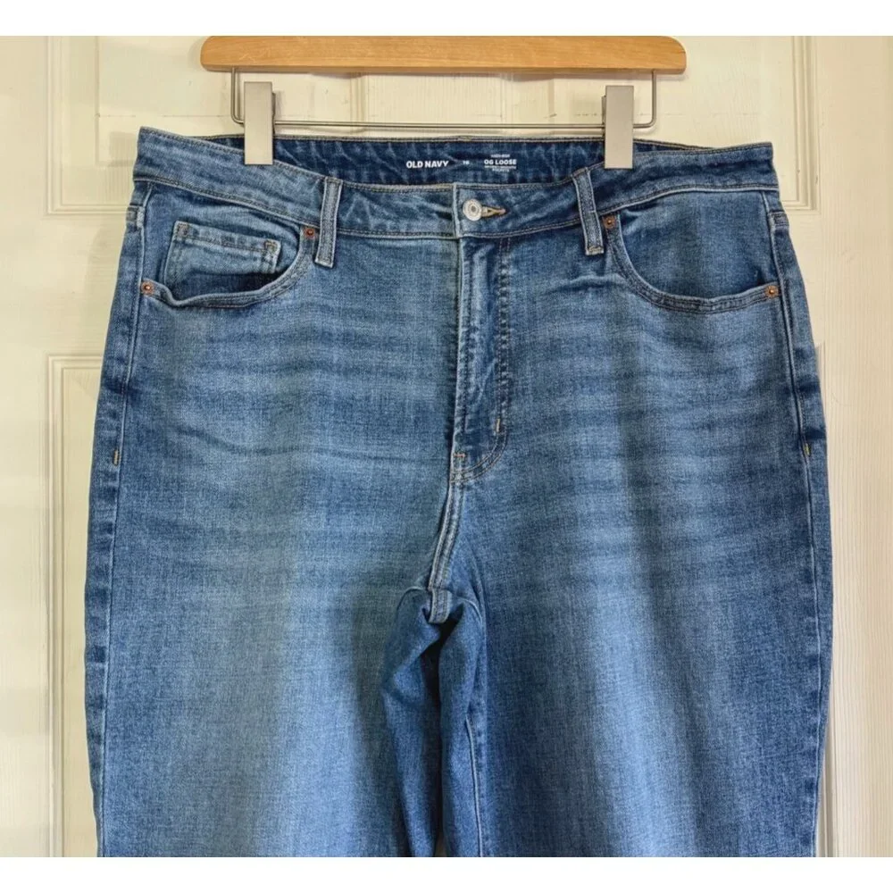 womens size 16 Old Navy OG loose fit jeans hi rise super high waist, pristine‎